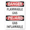 Signmission OSHA Danger Sign, 7" Height, 10" Width, Rigid Plastic, Flammable Gas (Bilingual) Vertical, Landscape OS-DS-P-710-L-19363 - alternate 1